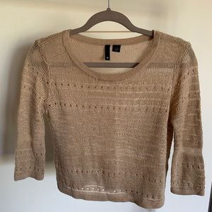 Short camel colored sweater